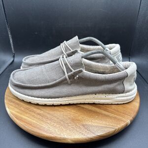 Hey Dude Wally Chambray Sepia Brown Mens Size 12 Shoes Slip On Sneakers